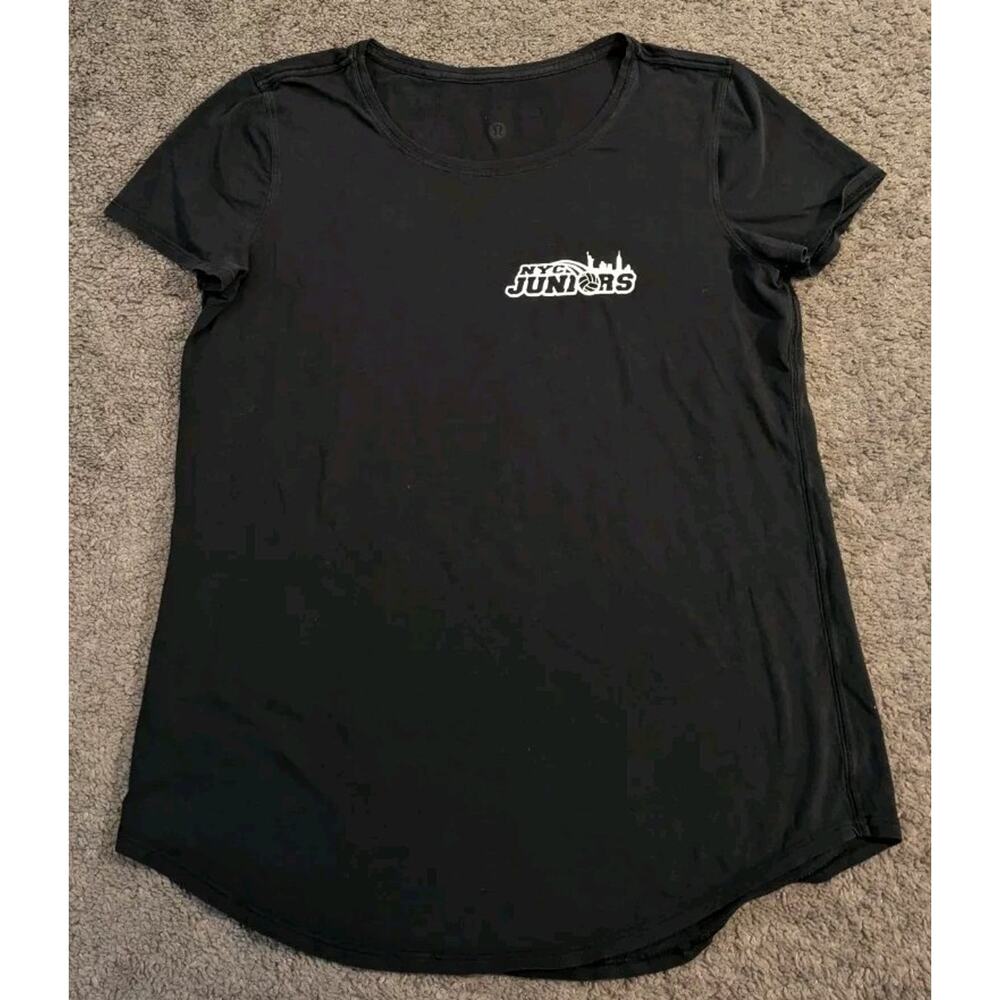 Women's Lululemon Curved Hem Crewneck Short Sleeve Black T-Shirt Size Large